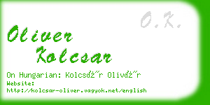 oliver kolcsar business card